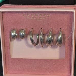 Laundry by Shelli Segal Polished Silver Earring Set